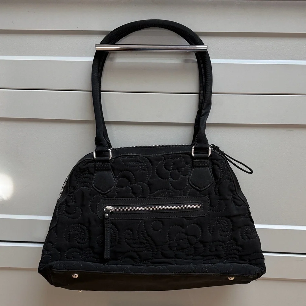 Vera Bradley Black Quilted Handbag - Picture 5 of 10